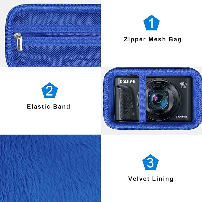Canboc Carrying Case for Canon PowerShot SX740/ SX730/ SX720/ SX620/ G7X Mark - Image 6
