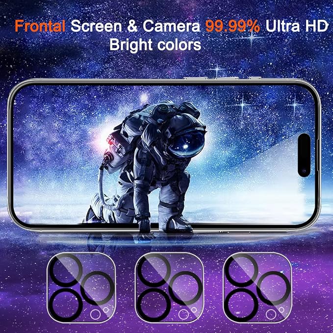 Ferilinso 3 Pack for Apple iPhone 14 Pro Privacy Screen Protector Tempered - Image 7