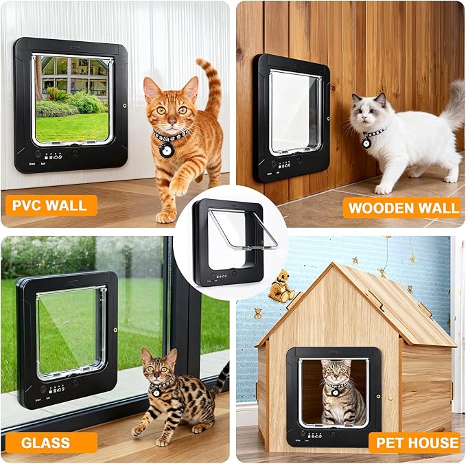 Smart Cat Door for Interior & Exterior, RFID Cat Pet Door - Image 4