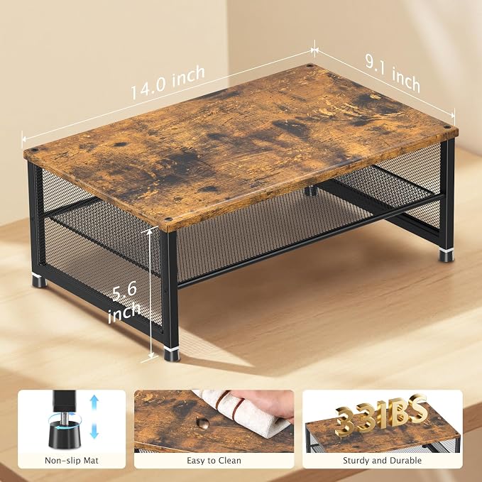 ECOLOVI 2-Tier Computer Monitor Stand Riser, Desk Organizer - Image 7