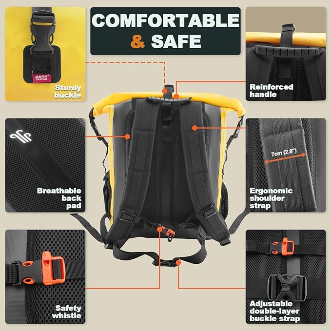 OSAH DRYPAK Waterproof Backpack Dry Bag 35L/55L/85L – Heavy Duty Roll-Top - Image 4