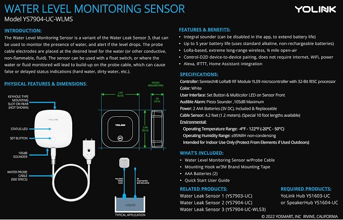 YoLink Water Leak Sensor 3, - Image 2