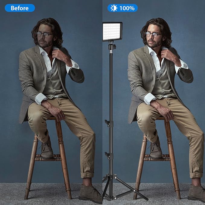 LED Photo Video Light 3-Pack, Ci-Fotto Dimmable 5600K USB LED Continuous Light - Image 7
