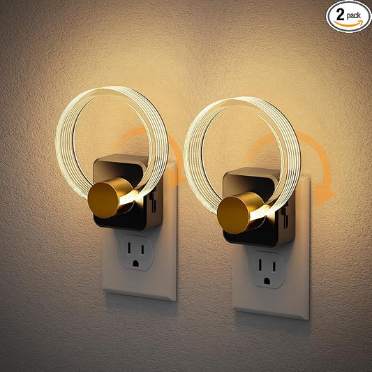 JandCase Night Light, Night Lights Plug into Wall, 2 Pack Dimmable Nightlight by JandCase
