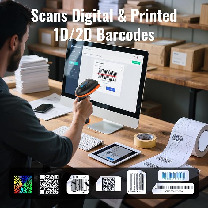 Tera 1D 2D QR Barcode Scanner Wireless and Wired - Image 6