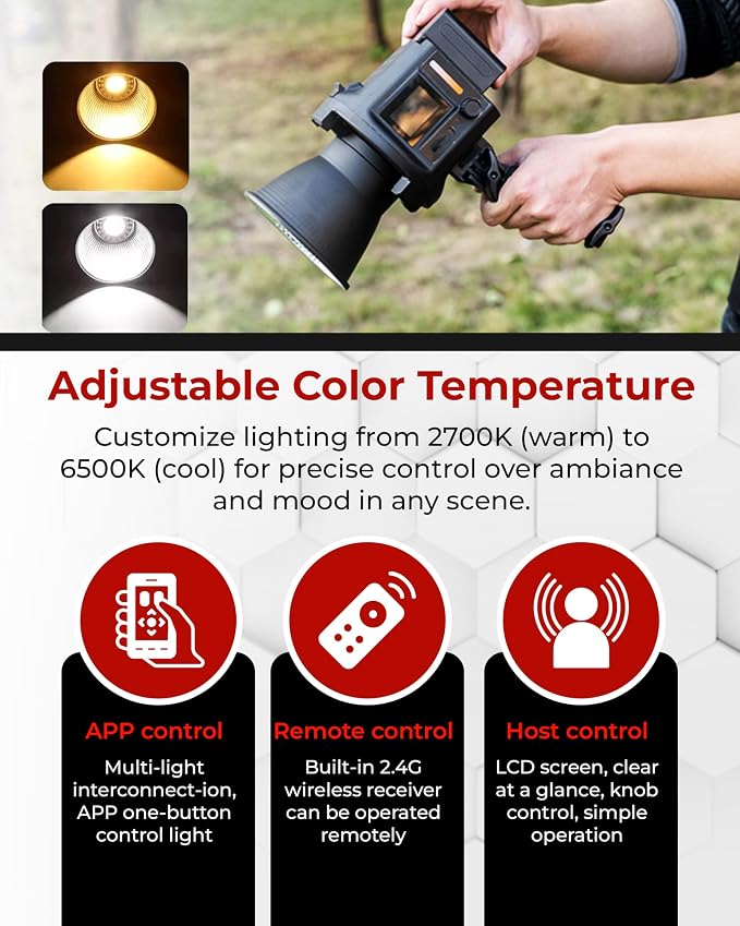 REFLEX CAMERA Professional 80W Handheld LED Photography Light – Portable Studio - Image 6
