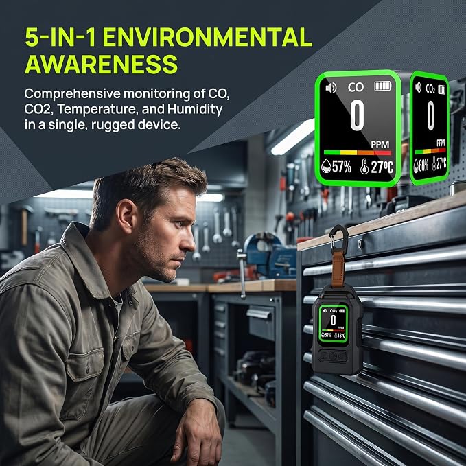 Portable CO2 Detector, 4-in-1 Carbon Dioxide Detector - Image 7