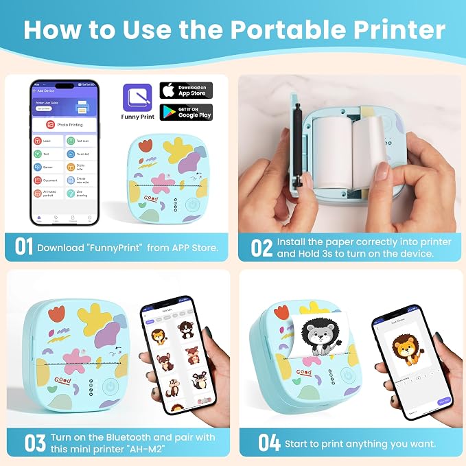 Mini Sticker Printer AHM2, Mini Thermal Printer - Image 3