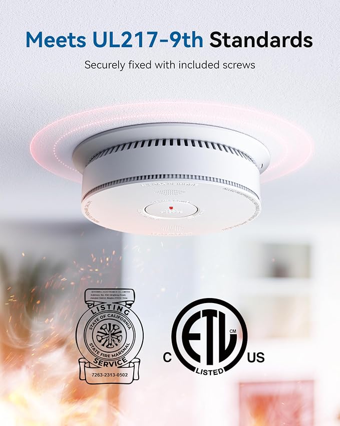 SITERWELL Smoke Detector Combo Smoke & Carbon Monoxide Alarm 10-Year Battery CO - Image 2