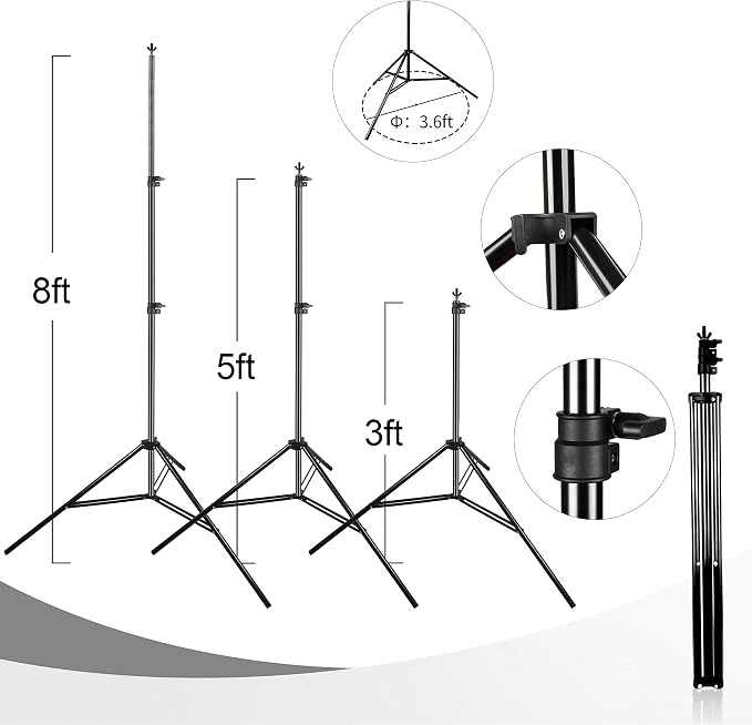 EMART Photography Backdrop Stand, 8 x 8 ft Adjustable Photo Background Holder - Image 4