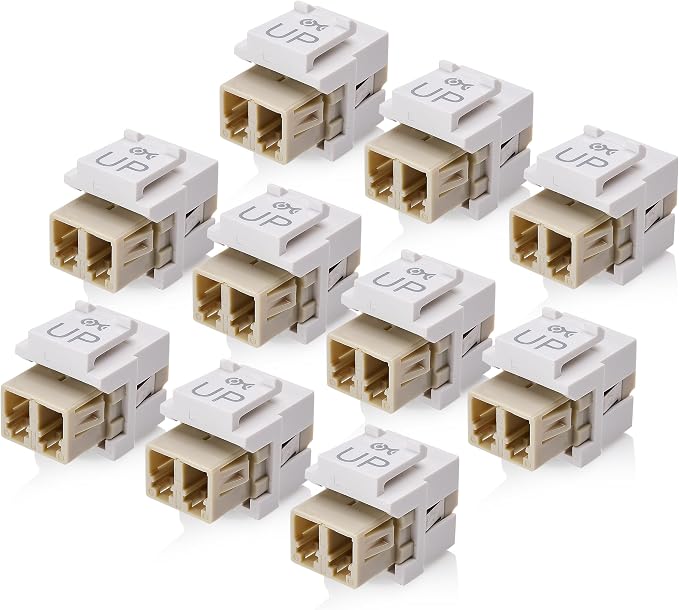 Cable Matters 10-Pack LC UPC Duplex Fiber Optic Keystone Coupler Jack, by CableMatters