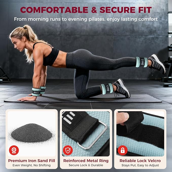 BAGAIL Ankle Wrist Weights for Women & Men, One Pair of 1/2/4/6/8/10 LBS - Image 2
