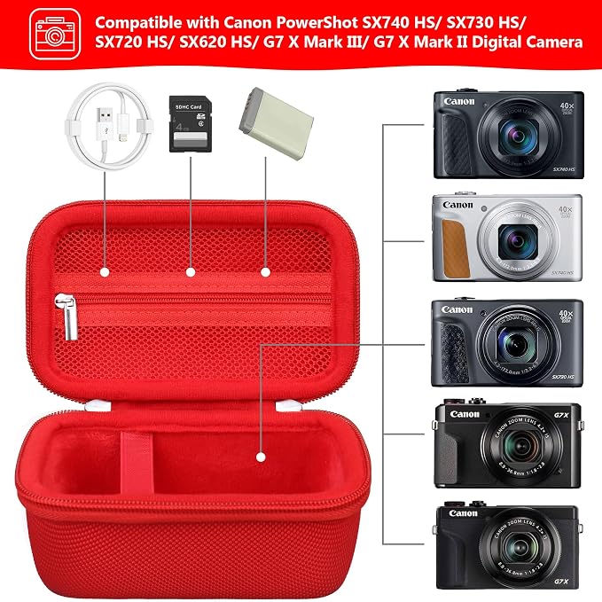 Hard Carrying Case for Canon PowerShot SX740 HS/ SX730 HS/ SX720 HS/ SX620 HS/ - Image 2