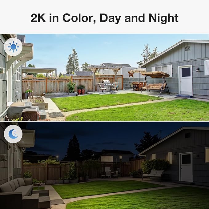 TKENPRO 2 Pack Dual Lens Solar Security Cameras Wireless Outdoor, 2K Full HD - Image 5