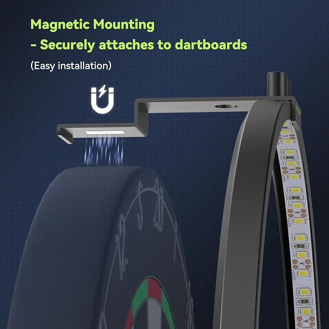STASUN 360° Dartboard Ring Light, Dimmable Magnetic LED Dart Board Lighting - Image 4