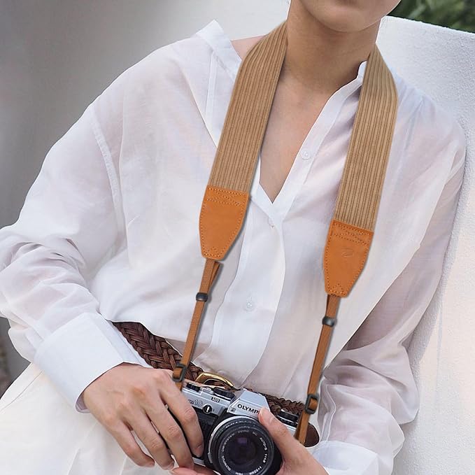 Padwa Lifestyle Camel Corduroy Camera Strap - Image 7