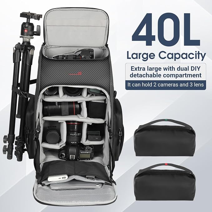 STARTRC VCR Camera Backpack Professional Bag 40L DSLR/SLR Mirrorless Travel - Image 2