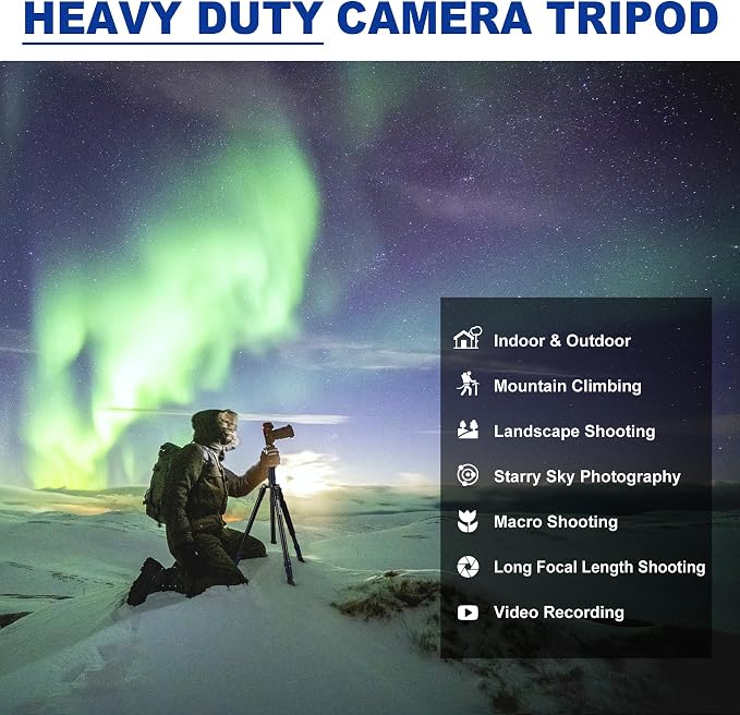 80/85 inches Heavy Duty Tripod for Camera and Phone, DSLR Binoculars Spotting - Image 2