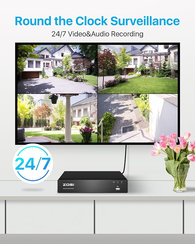 ZOSI 4K POE CCTV Security Camera System, 8 Ports 16CH 8MP NVR - Image 6