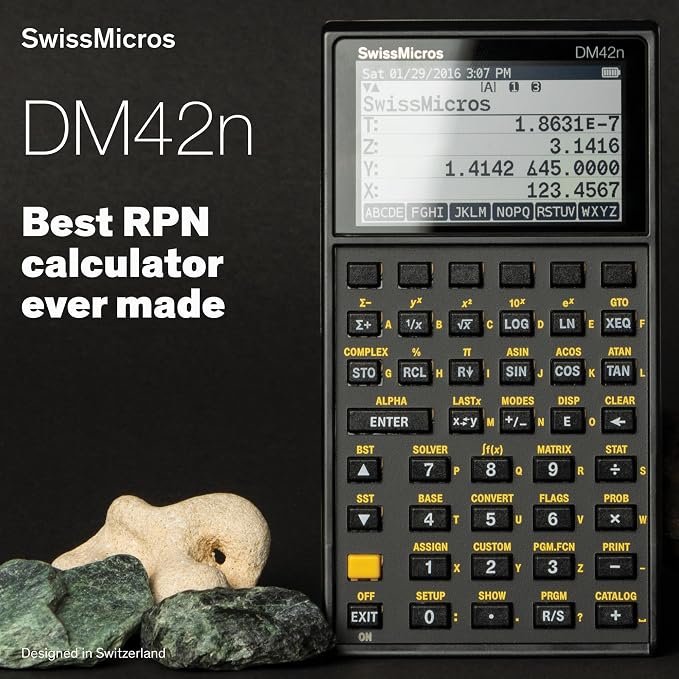 SwissMicros DM42n RPN Calculator – HP 42S Software, 316L Stainless Steel Casing - Image 2