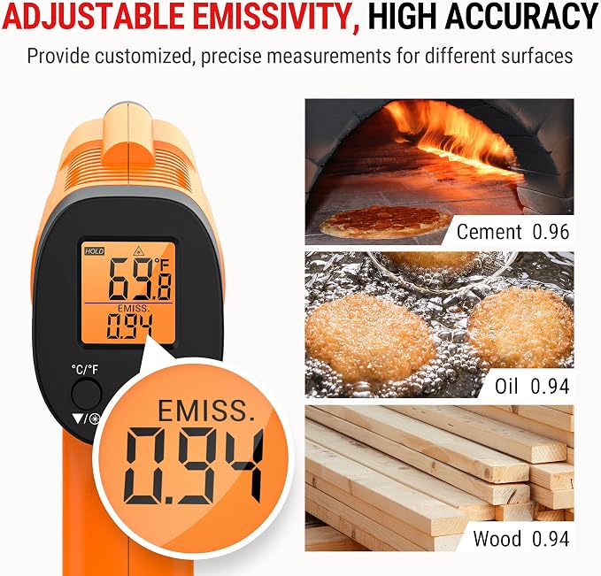 TempPro TP30 Infrared Thermometer Gun, Laser Thermometer - Image 5