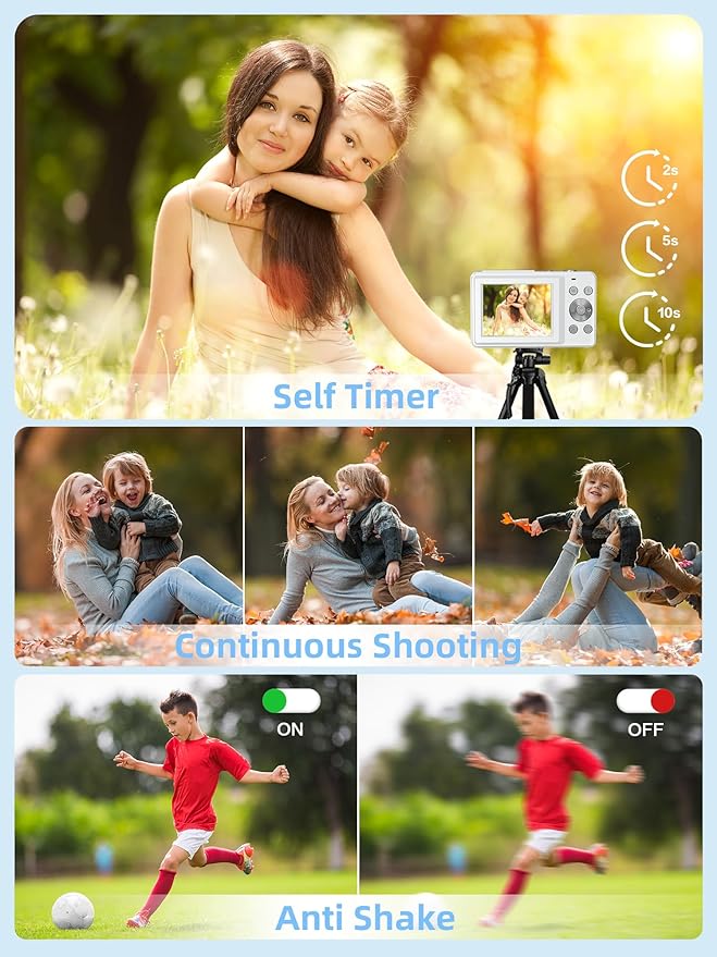 Camkory Digital Camera for Kids，Teens and Starters, FHD 1080P Point and Shoot - Image 5