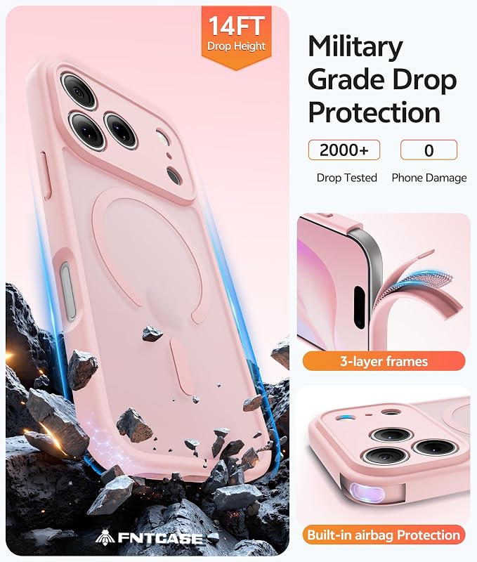 FNTCASE for iPhone 17 Pro Case: Translucent Matte Cases - Image 6