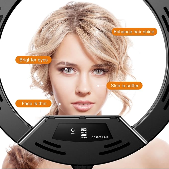 22"Ring Light with Stand, Ring Light Tripod - Image 2