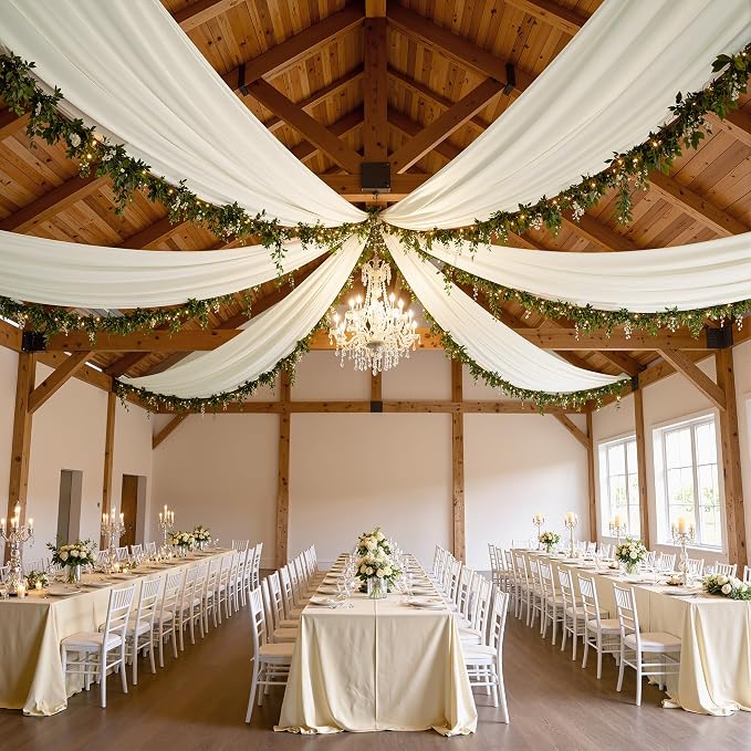 20ft x 15ft Ivory Backdrop Curtains - Image 9