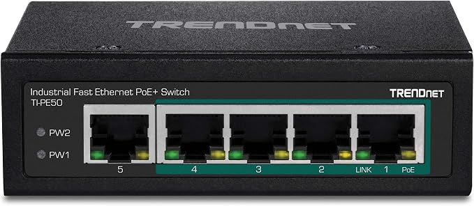 TRENDnet 5-Port Industrial Unmanaged Fast Ethernet PoE+ DIN-Rail Switch - Image 12
