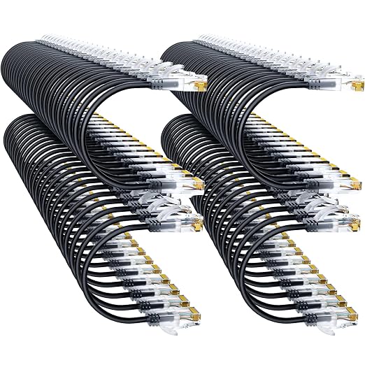 Cat6a Patch Cables 1ft Slim, Cat6 Ethernet Patch Cable Pure Copper, Flexible by 10Gsupxsel