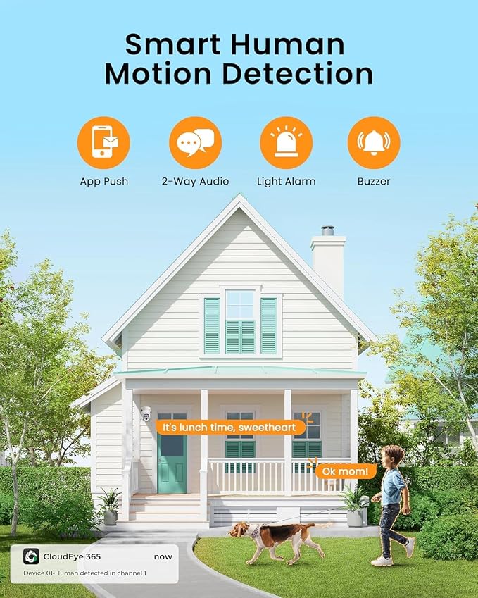 Camcamp Wireless Security Camera System, Solar Powered PTZ 6 Cam-kit Camera - Image 7