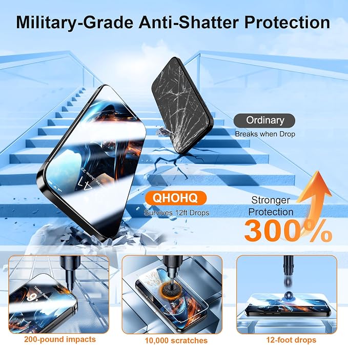 QHOHQ 3 Pack Screen Protector for iPhone 17 + 1 Set Camera Lens Protector - Image 3
