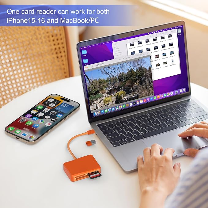 SD Card Reader, 4 in 1 USB C to SD/TF/CF/MS Card Reader - Image 6