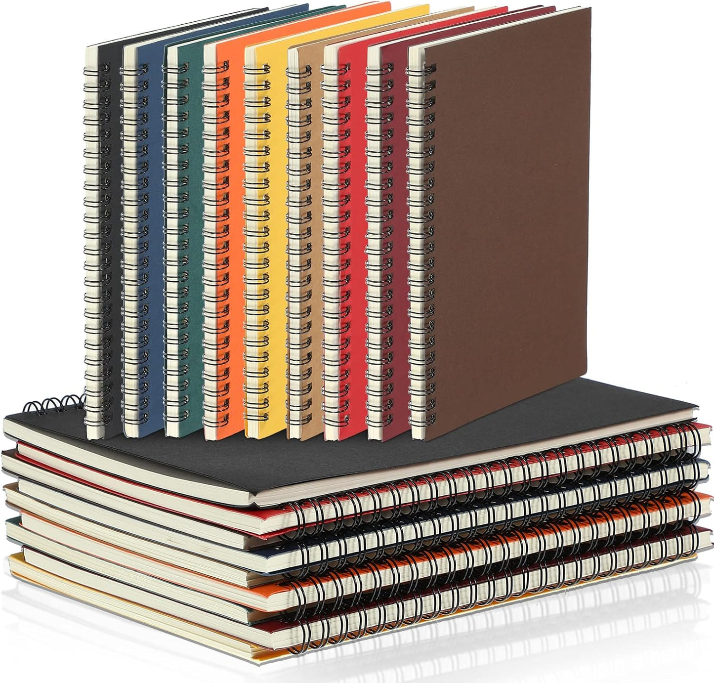 Yahenda Spiral Notebook Bulk A5 Journal Lined 8.3'' x 5.5'' Writing Composition Paper Small Notepad Subject Notebook for Students Office Business Back to School Supplies(Multi Color,18 Pcs)