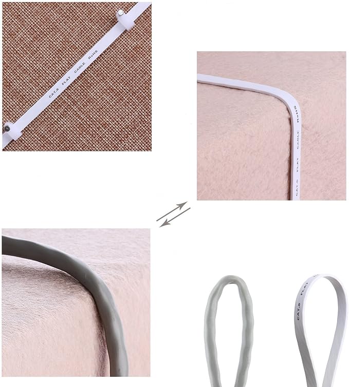 BUSOHE Cat6 Ethernet Cable 10FT 2Pack White, Cat-6 Flat RJ45 Computer Internet - Image 4