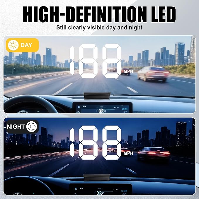 SINGARO Heads up Display for Cars, USB Plug Digital GPS HUD Speedometer - Image 3