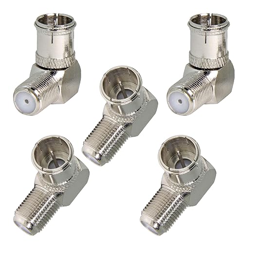Right Angle Coax Quick TV Connector, 5 Pack F Type Male to Female Push On Plug by Ullnosoo
