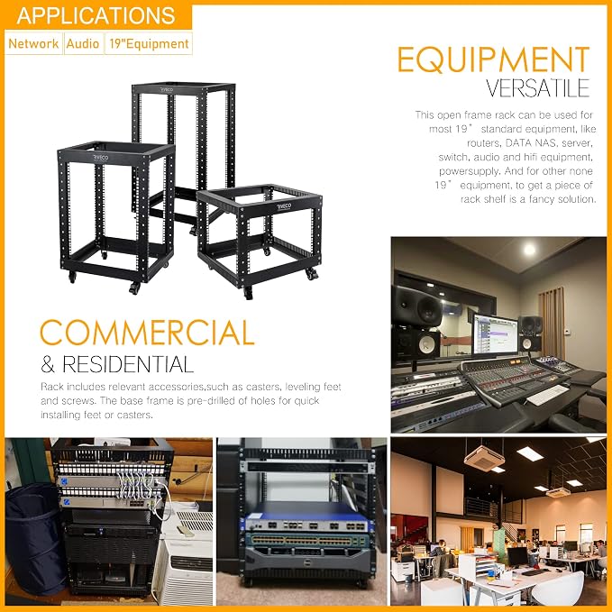 RIVECO 15U Server Rack Floor Standing Open Frame - Image 6