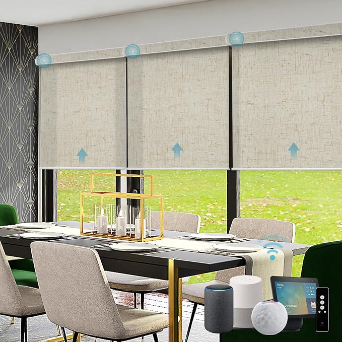 SmartWings Light Filtering Motorized Roller Shades Work by SmartWings