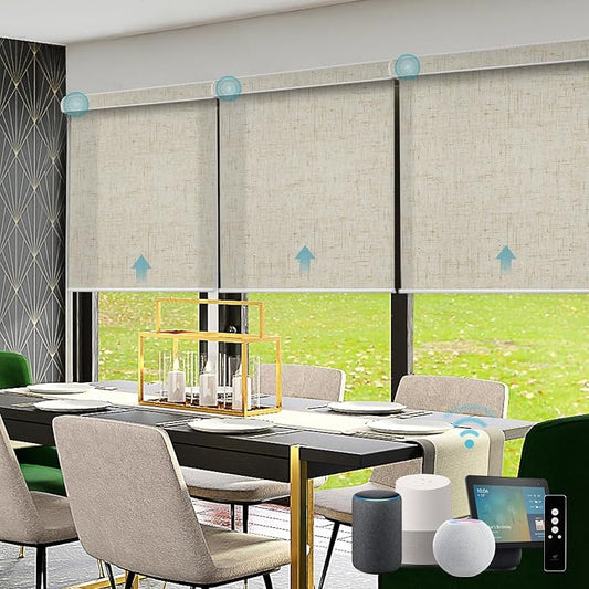 SmartWings Light Filtering Motorized Roller Shades Work by SmartWings