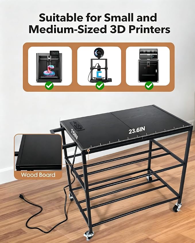 3D Printer Stand with Filaments Storage-Small 3D Printer Table - Image 3