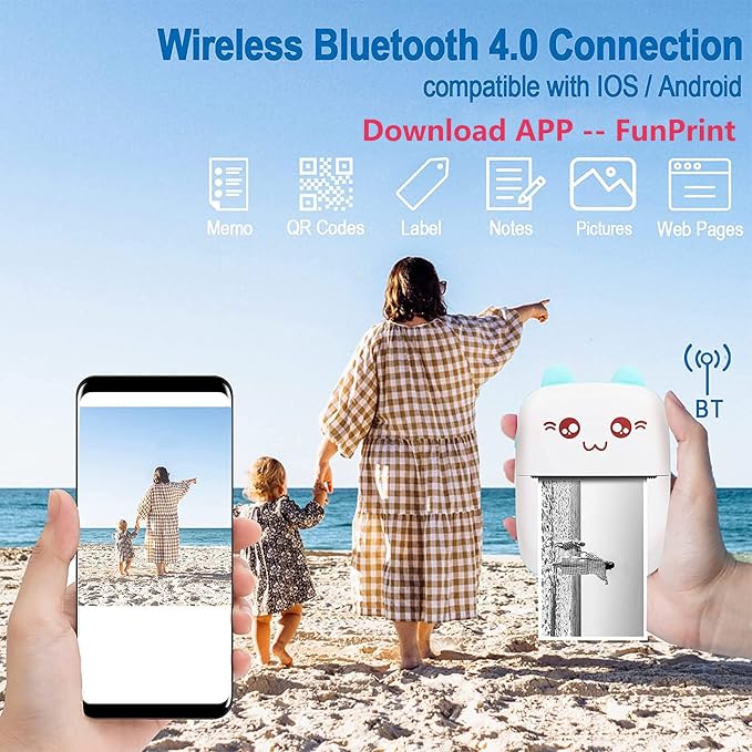 Portable Printer, Mini Pocket Wireless Bluetooth Thermal Printers - Image 4