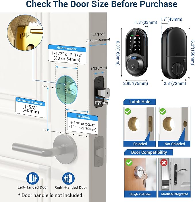Veise RZ07 Fingerprint Smart Lock, 7-in-1 Smart Locks - Image 9