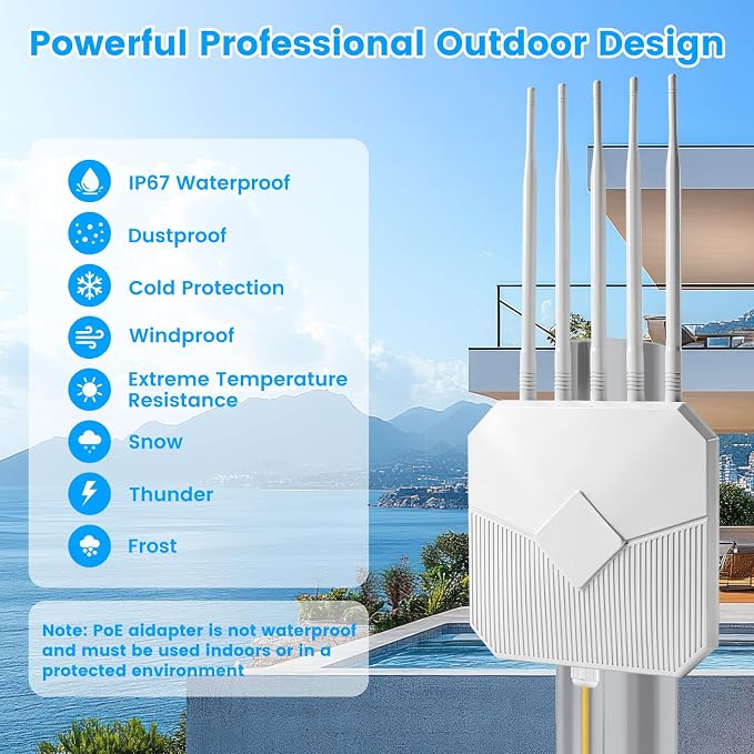 Outdoor WiFi 6 Extender, 2026 AX3000 Long Range Outdoor WiFi Extender Signal - Image 3