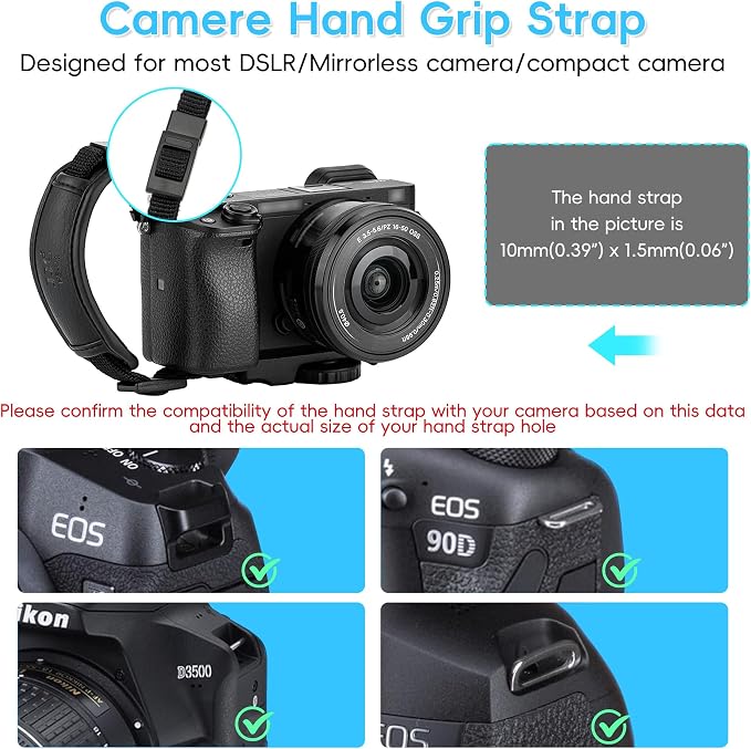 JJC Camera Hand Grip Strap for Canon EOS R8 R10 R7 R5 C R6 Mark III II V R RP - Image 2
