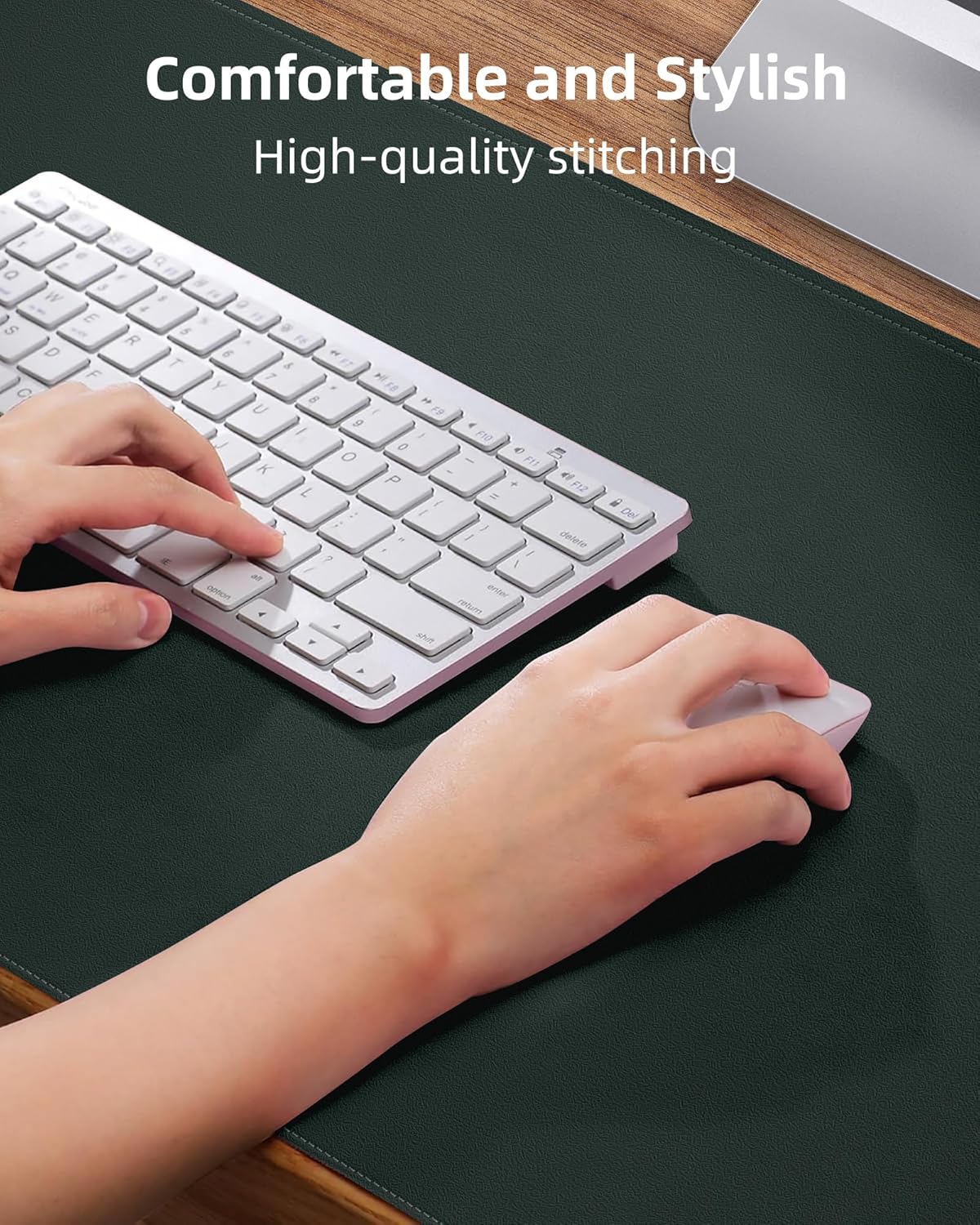Large Desk Mat 55"x17" - Premium Non-Slip Desk Pad, Waterproof and Scratch-Resistant Office Desk Protector, Large Desk pad Workspace Mat for Home and Office(Dark Green)