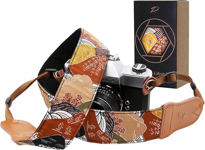Padwa Lifestyle Japanese Art Style Brown Camera Strap by PadwaLifestyleCameraStrap