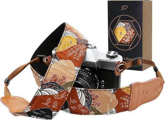 Padwa Lifestyle Japanese Art Style Brown Camera Strap by PadwaLifestyleCameraStrap