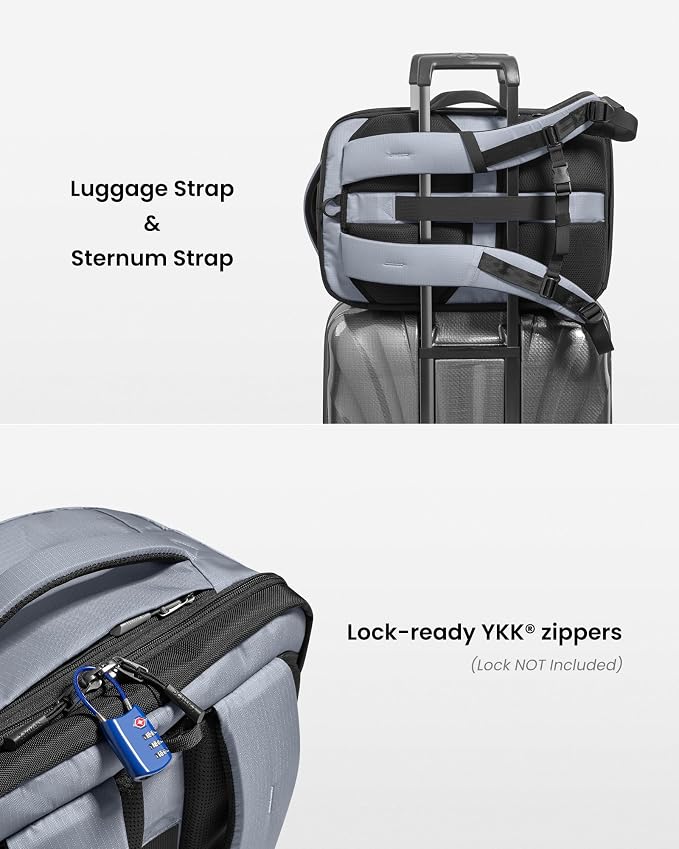 tomtoc Travel Backpack 28L, TSA Friendly Flight Approved Carry-on Luggage - Image 9